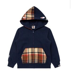 BAPE Check Shark Zip Hoodie - Red